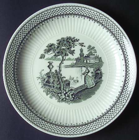 Minuet Black (Newer, Adams Bckstmp) Luncheon Plate