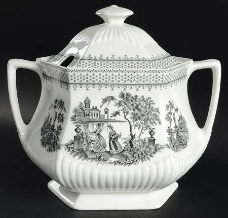 Minuet Black (Newer, Adams Bckstmp) Tureen &  Lid