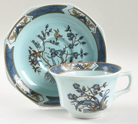 Ming Toi Blue Oversized Cup & Saucer Set