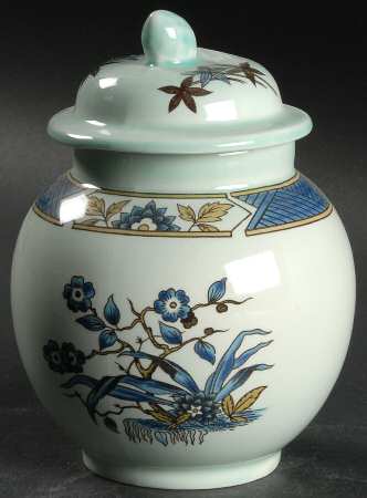 Ming Toi Blue Sugar Bowl & Lid