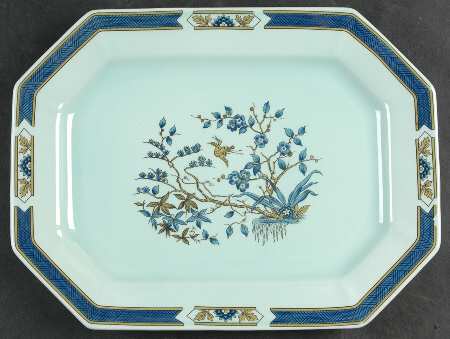 Ming Toi Blue 12" Oval Serving Platter