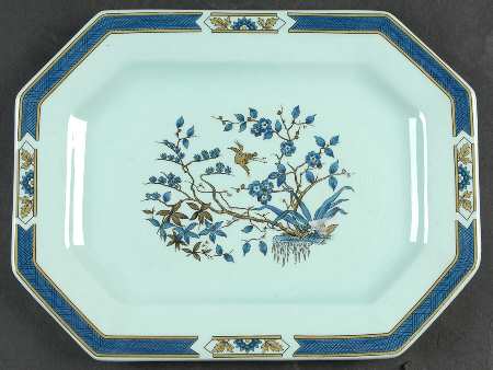 Ming Toi Blue 11" Oval Serving Platter