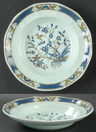 Ming Toi Blue Large Rim Soup Bowl