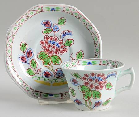 Old Bow Flat Cup & Saucer Set