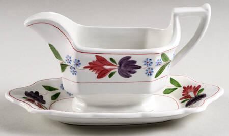 Old Colonial (Newer Backstamp) Gravy Boat & Underplate/Relish