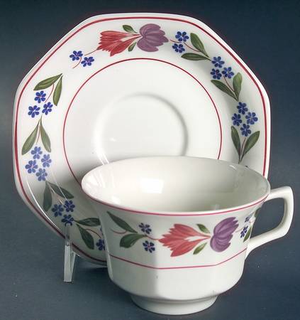 Old Colonial (Newer Backstamp) Breakfast Cup & Saucer Set