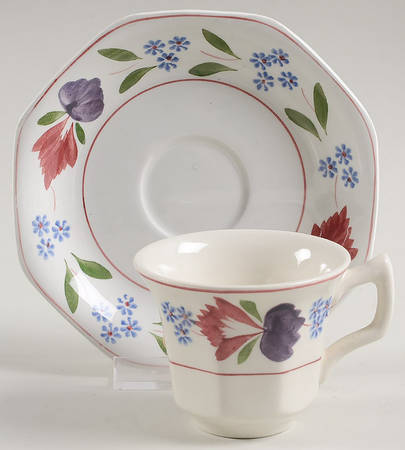 Old Colonial (Older Backstamp) Flat Demitasse Cup & Saucer Set