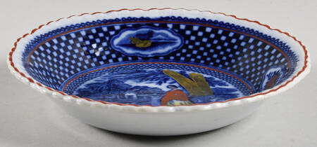 Old English Rural Scenes Blue Multicolor Fruit/Dessert (Sauce) Bowl