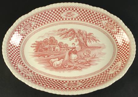 Old English Rural Scenes 16" Oval Serving Platter