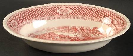 Old English Rural Scenes 9" Oval Vegetable Bowl