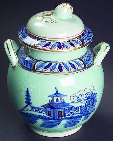 Old Free Hand Sugar Bowl & Lid
