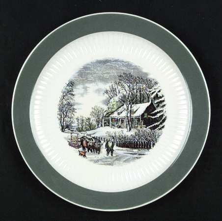 Old Winter Scenes Luncheon Plate