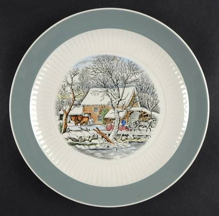 Old Winter Scenes Salad Plate