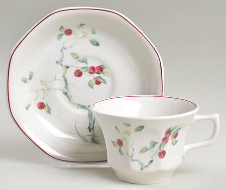 Persimmon Flat Cup & Saucer Set