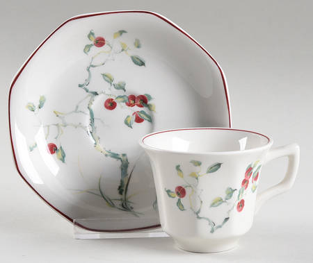Persimmon Flat Demitasse Cup & Saucer Set