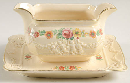 Rose of Italy Gravy Boat with Attached Underplate
