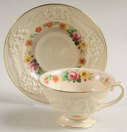 Rose of Italy Footed Cup & Saucer Set