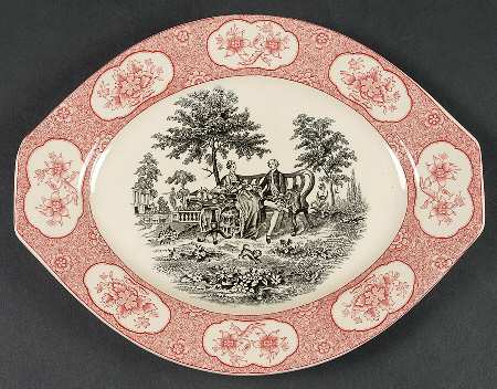 Rose Terrace 10" Oval Serving Platter