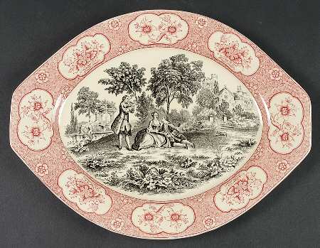 Rose Terrace 12" Oval Serving Platter