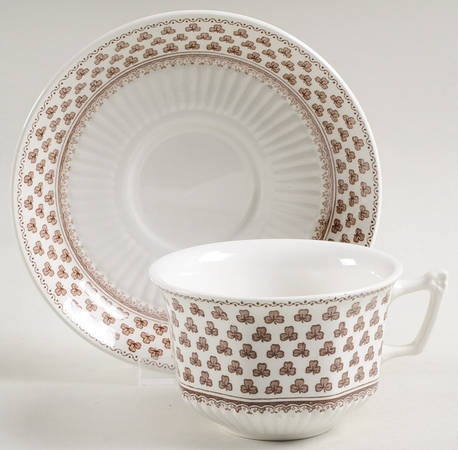 Sharon (Adams Backstamp) Flat Cup & Saucer Set
