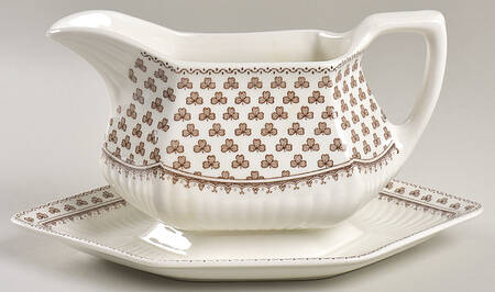 Sharon (Adams Backstamp) Gravy Boat with Attached Underplate