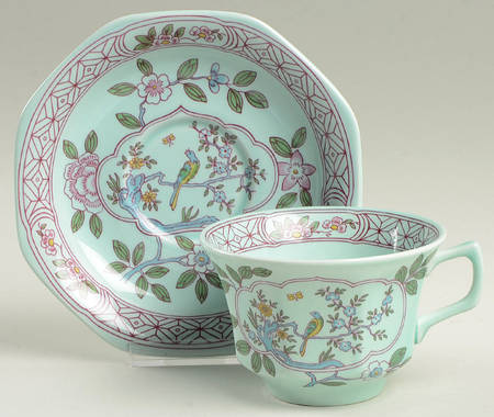 Singapore Bird (Newer Backstamp) Oversized Cup & Saucer Set