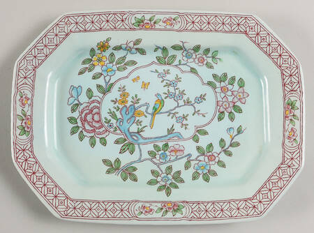 Singapore Bird (Newer Backstamp) 9" Oval Serving Platter