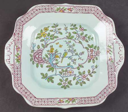 Singapore Bird (Newer Backstamp) Square Handled Cake Plate by Adams China