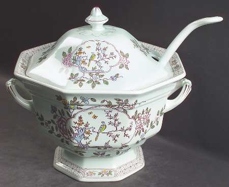 Singapore Bird (Newer Backstamp) Tureen & Lid w/Ladle