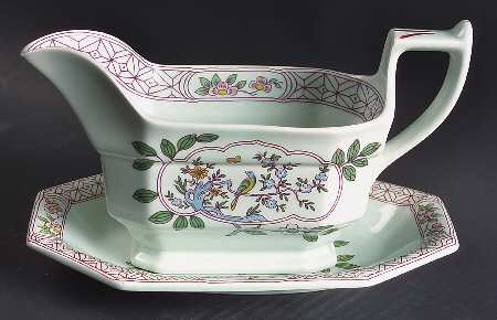 Singapore Bird (Newer Backstamp) Gravy Boat & Underplate/Relish