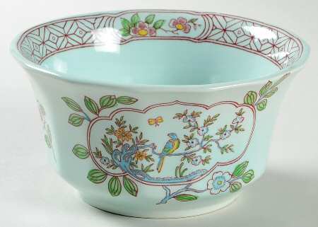 Singapore Bird (Newer Backstamp) Cranberry Bowl