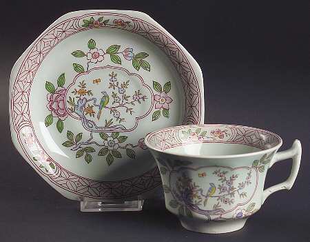 Singapore Bird (Older Backstamp) Oversized Cup & Saucer Set