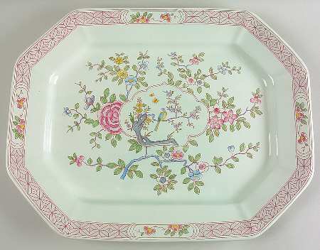 Singapore Bird (Older Backstamp) 17" Oval Serving Platter