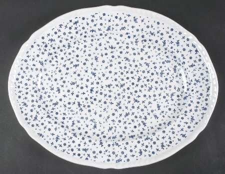 Sprig Blue 15" Oval Serving Platter