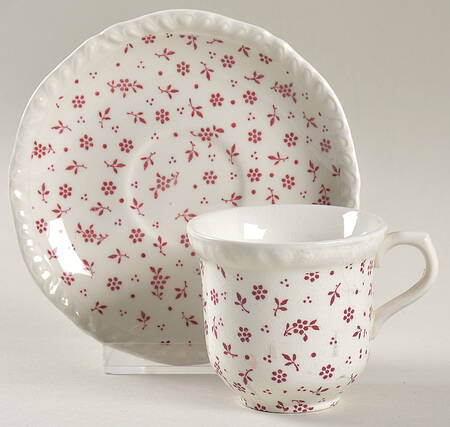 Sprig Pink Demitasse Cup & Saucer Set