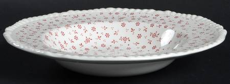 Sprig Pink Large Rim Soup Bowl