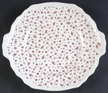Sprig Pink Handled Cake Plate