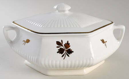 Tea Leaf Copper Oval Covered Vegetable