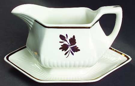 Tea Leaf Copper Gravy Boat with Attached Underplate