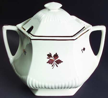 Tea Leaf Copper Tureen &  Lid