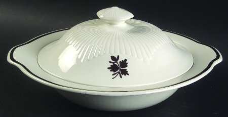 Tea Leaf Copper Round Covered Vegetable