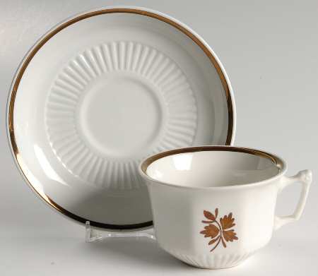 Tea Leaf Copper Flat Cup & Saucer Set
