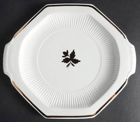 Tea Leaf Copper Handled Cake Plate