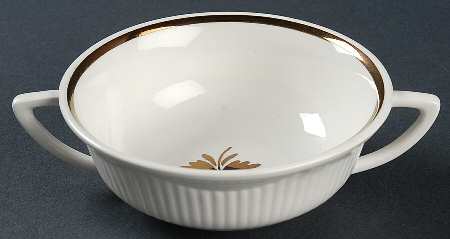 Tea Leaf Copper Flat Cream Soup Bowl