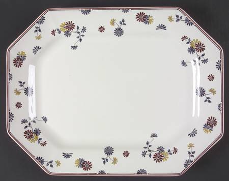 Vermont (Red Trim) 14" Oval Serving Platter
