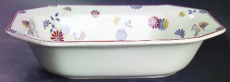 Vermont (Red Trim) 9" Oval Vegetable Bowl