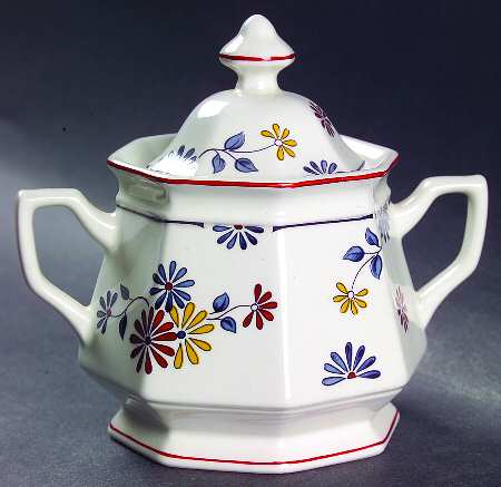 Vermont (Red Trim) Sugar Bowl & Lid