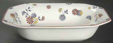 Vermont (Red Trim) 9" Oval Vegetable Bowl