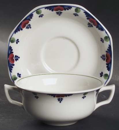 Veruschka Flat Cream Soup Bowl & Saucer Set