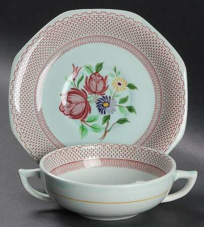 Wakefield Flat Cream Soup Bowl & Saucer Set